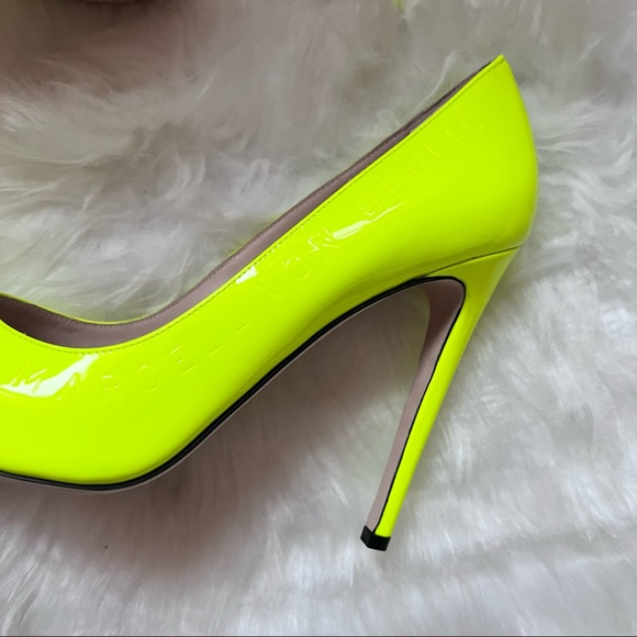 New! Extremely Rare MARCELL Von BERLIN Parent Leather Pumps in Neon Yellow - Picture 8 of 13